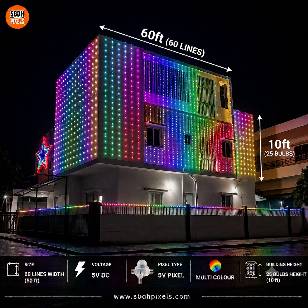 10ft(height) x 60ft(width) Pixel Led Design Thoran
