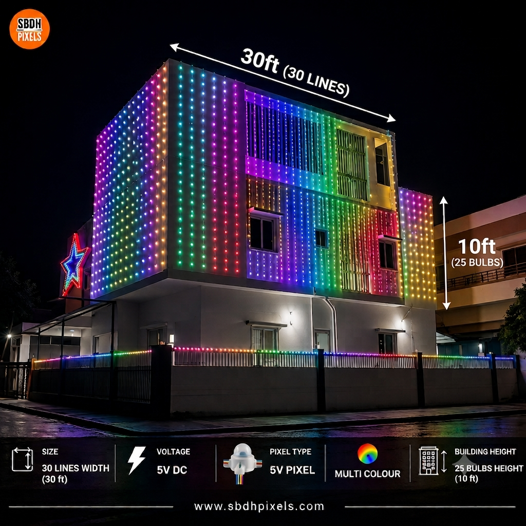 10ft(height) x 30ft(width) Pixel Led Design Thoran