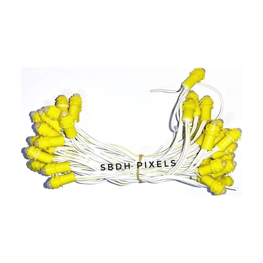 12V Yellow LED String 5 Inch, 50 Bulbs