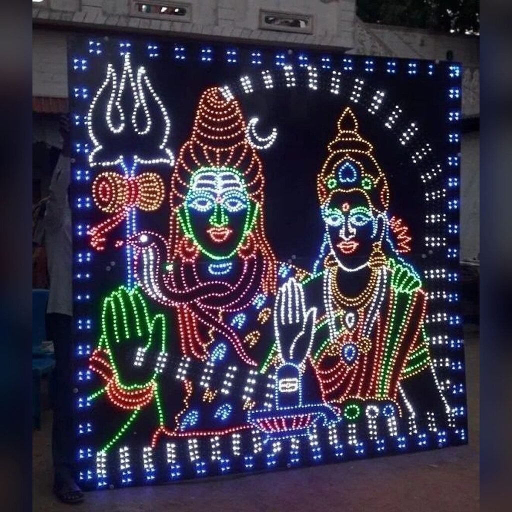 8x8 Ft Shiv Parvati Pixel LED Board